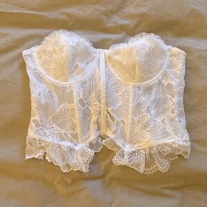 Edikted White Lace Corset Top